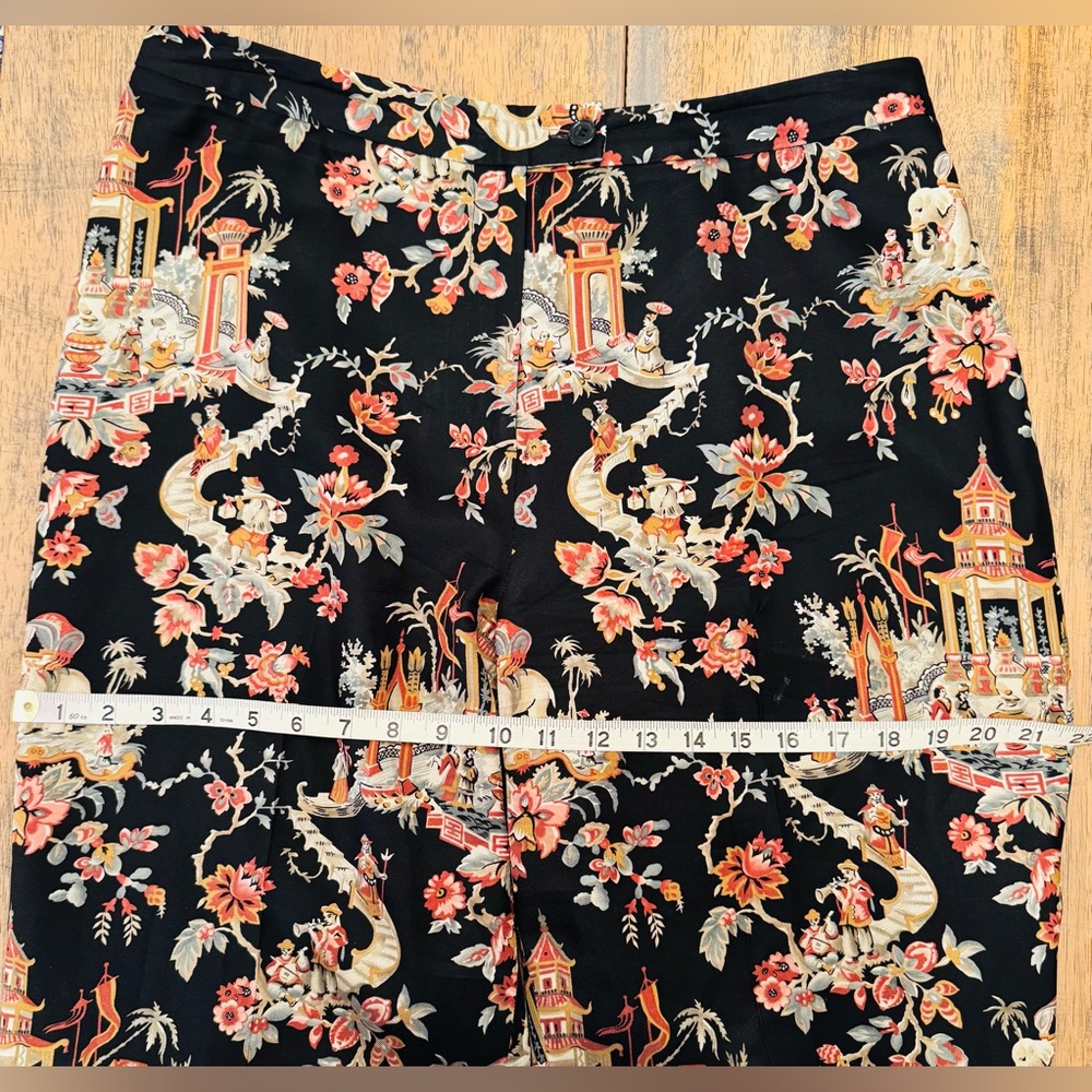 Talbots Black Floral Scenic Print Pants - Picture 6 of 6